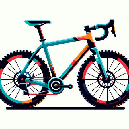 Bicycle on white background, vector illustration, eps 10.のイラスト素材