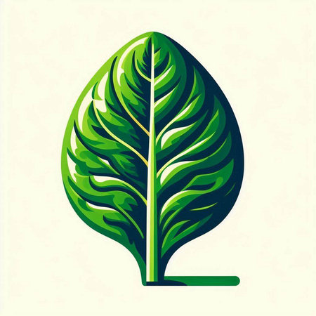 Illustration of green leaf of a walnut on a white backgroundのイラスト素材