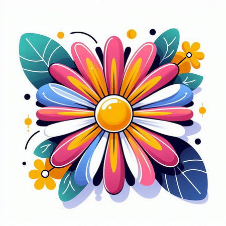 Colorful flower on white background. Vector illustration for your design.のイラスト素材