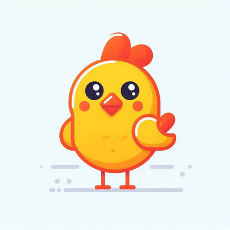 Cute cartoon chicken character. Vector illustration for your design. Eps 10のイラスト素材