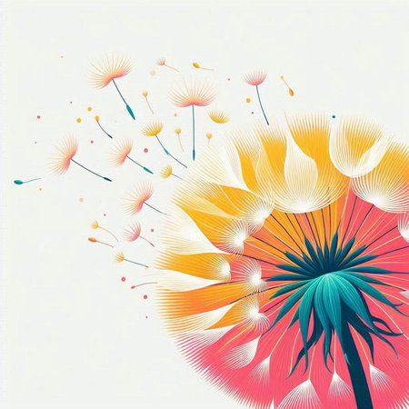 Abstract background with dandelion. Vector illustration. Eps 10.のイラスト素材