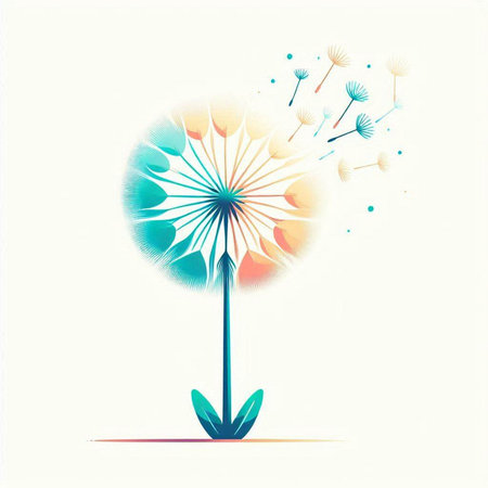 Abstract dandelion flower on light background. Vector illustration for your designのイラスト素材
