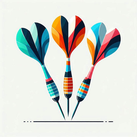 Colorful darts on white background. Vector illustration. Eps 10.のイラスト素材
