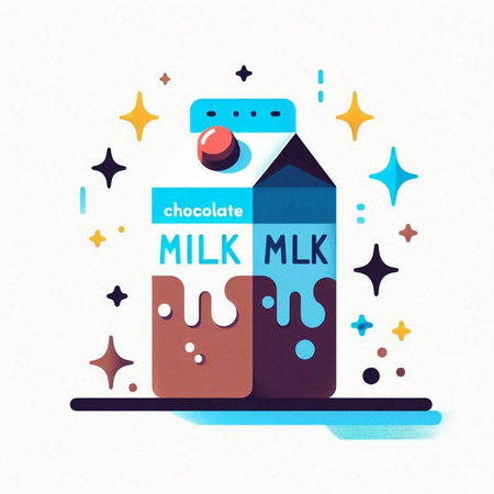 Milk box design. Vector illustration of dairy product in flat style.のイラスト素材