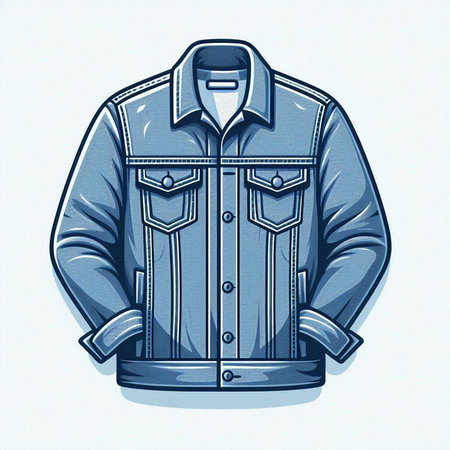 Men's denim jacket isolated on a white background. Vector illustration.のイラスト素材
