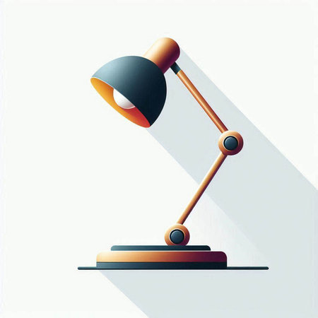 illustration of a desk lamp on a white background, vector illustrationのイラスト素材