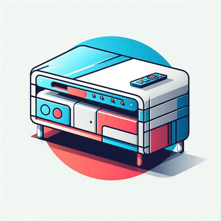 Illustration of a modern electric oven in a flat design style.のイラスト素材