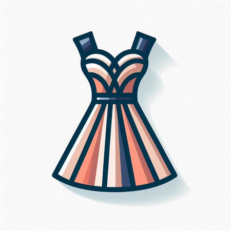 Wedding dress icon. Vector illustration of a wedding dress.のイラスト素材