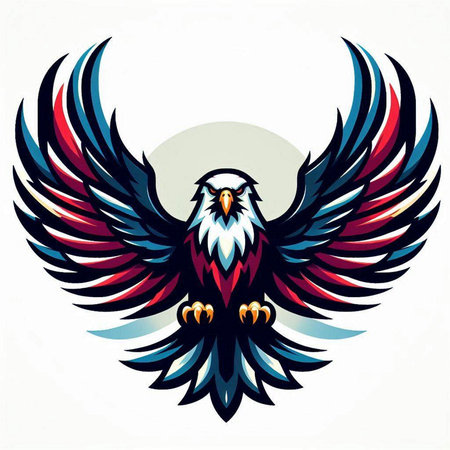 eagle with wings on white background, vector illustration eps10のイラスト素材