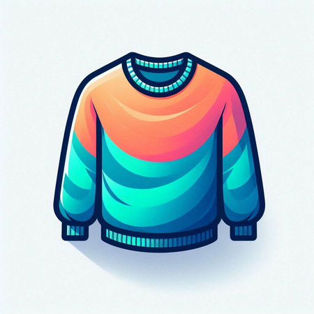 Vector illustration of a blue sweater on a white background. Vector illustrationのイラスト素材