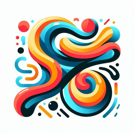 abstract colorful background with swirls and lines. Vector illustration.のイラスト素材