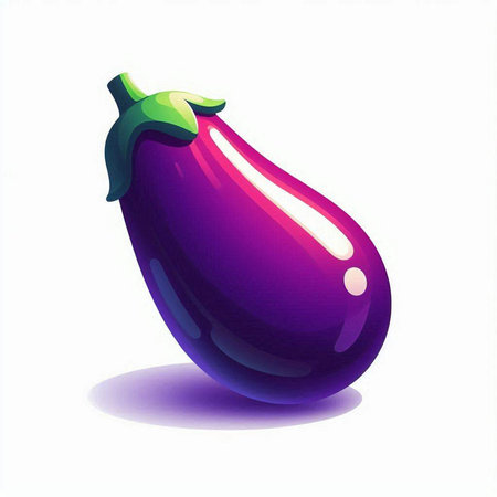 Eggplant on a white background. Vector illustration. Eps 10.のイラスト素材