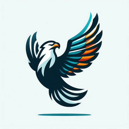 Eagle with wings. Vector illustration of a bird of prey.のイラスト素材