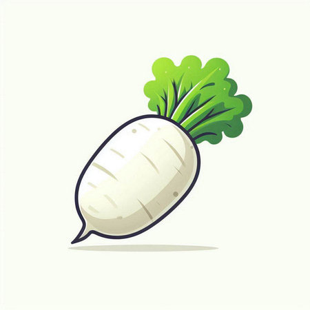 Illustration of a radish on a white background. Vector illustration.のイラスト素材