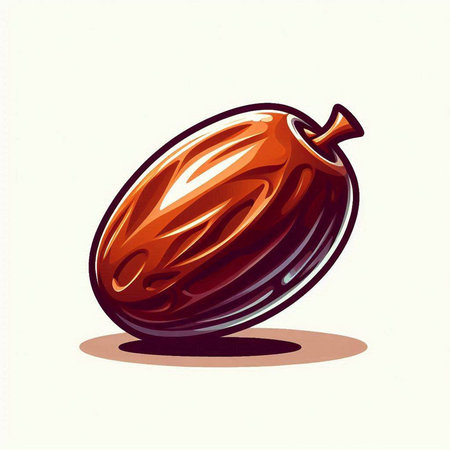 Illustration of a date fruit, isolated on a white background.のイラスト素材
