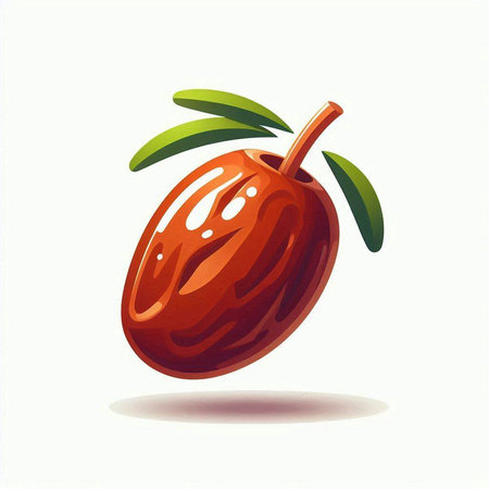 Illustration of a date fruit on a white background, vector illustrationのイラスト素材