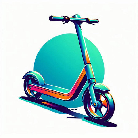 Colorful scooter on white background. Vector illustration. Eps 10のイラスト素材