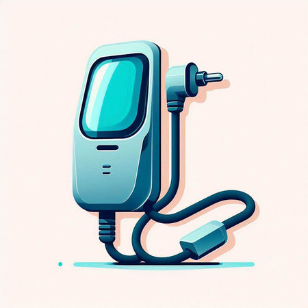 Illustration of an electric car charger isolated on a white background.のイラスト素材