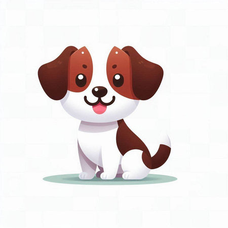 Cute dog on a white background. Vector illustration in cartoon style.のイラスト素材