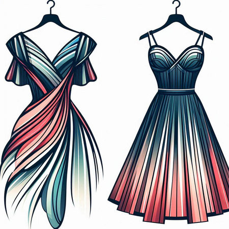 Fashion design dress with ethnic ornaments. Vector illustration.のイラスト素材