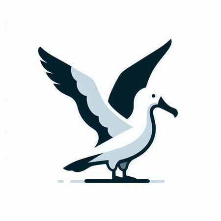 Seagull vector icon. Vector illustration of a seagull.のイラスト素材