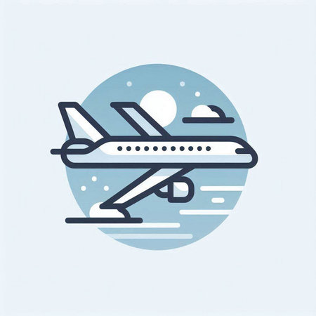Airplane icon in flat style. Vector illustration for your design.のイラスト素材