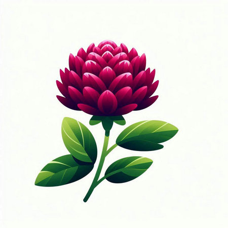 Beautiful pink dahlia flower isolated on white background. Vector illustration.のイラスト素材