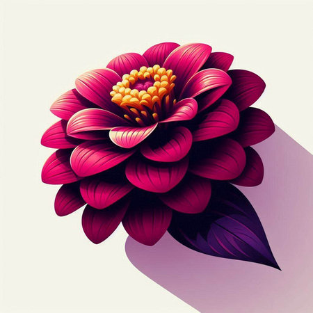 pink dahlia on a white background. vector illustration.のイラスト素材