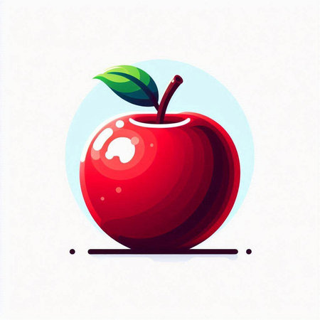 Vector illustration of red apple. Isolated on a white background.のイラスト素材