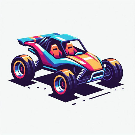 Illustration of an off road buggy on a white background - vectorのイラスト素材