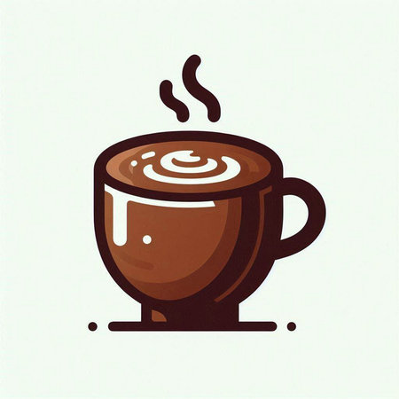 Coffee cup icon in doodle style. Vector illustration.のイラスト素材