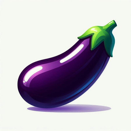 Eggplant, vector illustration, isolated on a white background.のイラスト素材