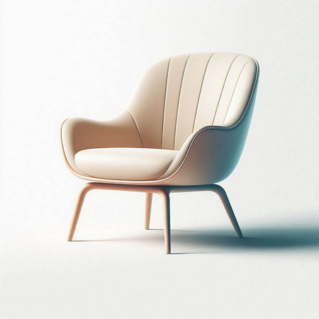 Armchair isolated on a white background. 3d render illustration.のイラスト素材