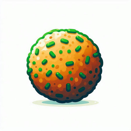 Vector illustration of orange cookie isolated on white background. Cute cartoon style.のイラスト素材