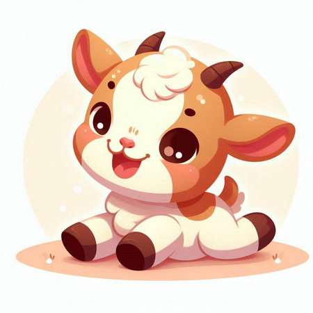 Cute cartoon cow. Vector illustration of a cute little animal.のイラスト素材