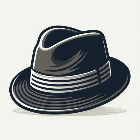 Vector illustration of a black hat on a white background. Vector illustrationのイラスト素材