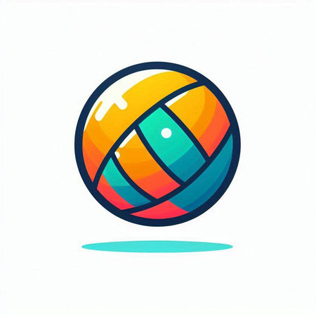 Volleyball icon, vector illustration. Flat design style. Volleyball icon.のイラスト素材