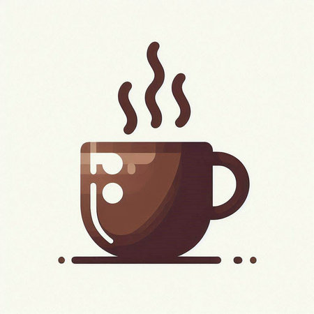 Coffee cup icon, vector illustration. Flat design style.のイラスト素材
