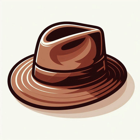 Illustration of a hat in retro style on a white background.のイラスト素材