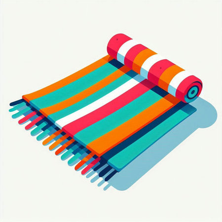 Colorful scarf isolated on a white background. 3d illustration.のイラスト素材