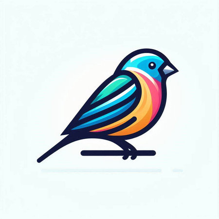 Colorful bird logo design. Bird icon. Vector Illustration.のイラスト素材