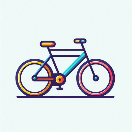 Bicycle icon, vector illustration. Flat design style with shadow.のイラスト素材
