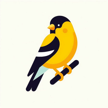 Vector illustration of a bird on a white background. Flat style.のイラスト素材