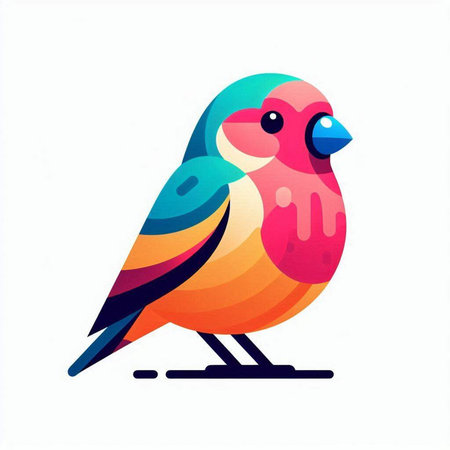Illustration of a cute bird on a white background. Vector illustration.のイラスト素材
