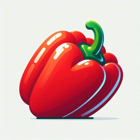 Red bell pepper on a white background, vector illustration, eps 10のイラスト素材