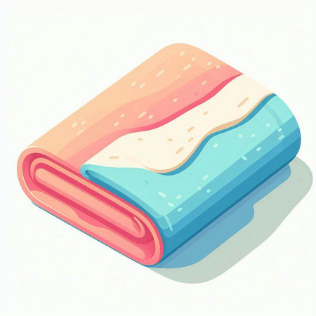 Vector illustration of a towel. Isolated on a white background.のイラスト素材
