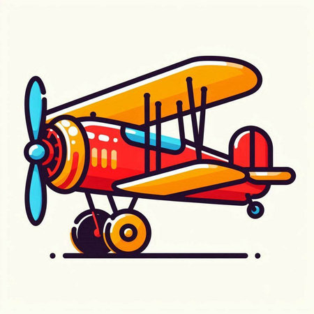 Retro airplane icon. Vector illustration in trendy flat style isolated on white background.のイラスト素材