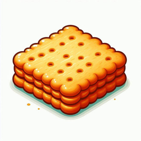 Illustration of a stack of crackers on a white background.のイラスト素材