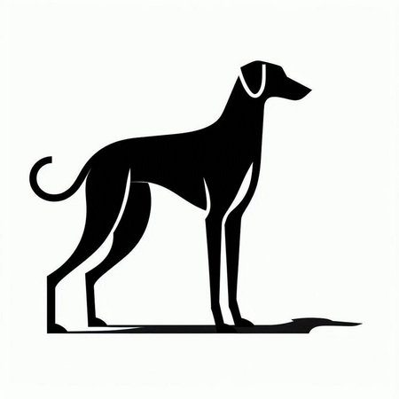 dog silhouette on a white background, vector illustration, eps 10のイラスト素材