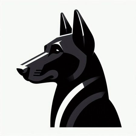 black doberman dog isolated on a white background. vector illustration.のイラスト素材